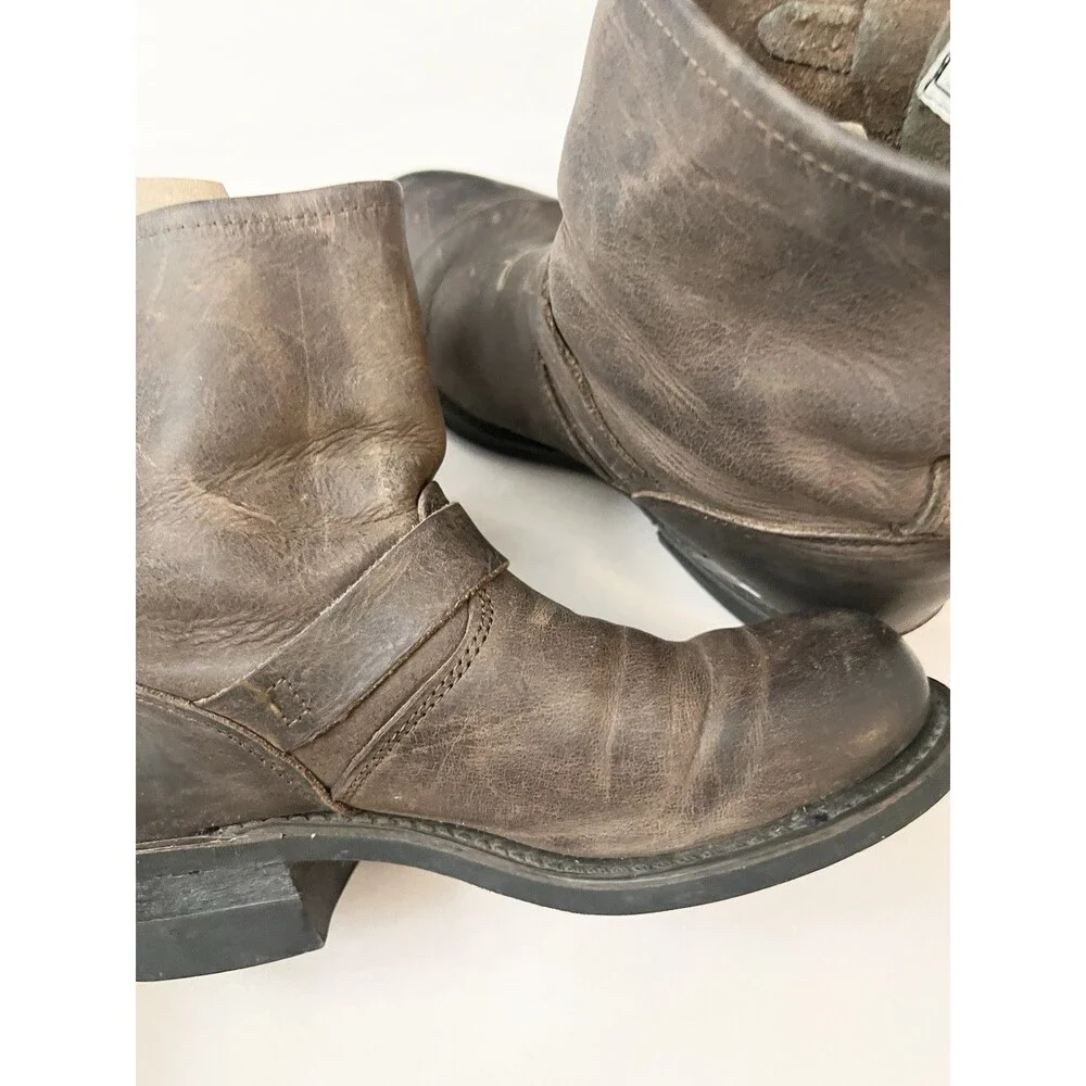 Frye Women's Sz 7 38 Engineer Harness Boots Brown distressed $399 Leather